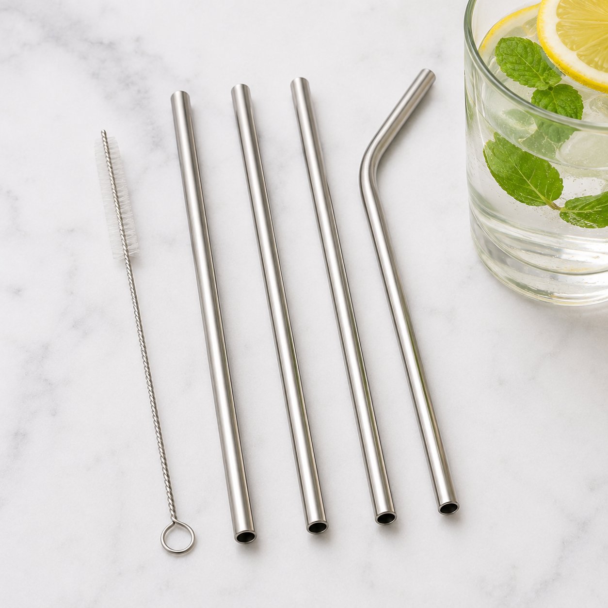 Reusable steel straws